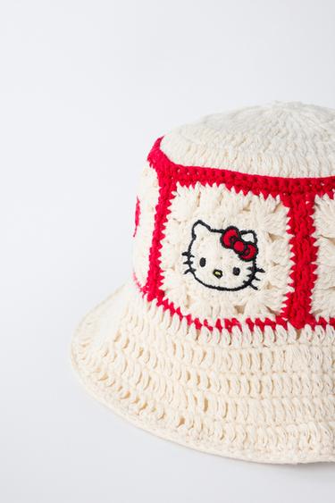 В'ЯЗАНА ГАЧКОМ ПАНАМА HELLO KITTY © SANRIO - Сіровато-бежевий колір Zara