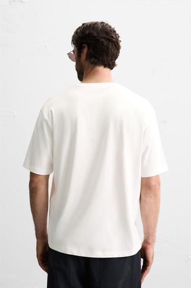 CONTRAST EMBROIDERY T-SHIRT - Oyster-white by Zara - Image 2