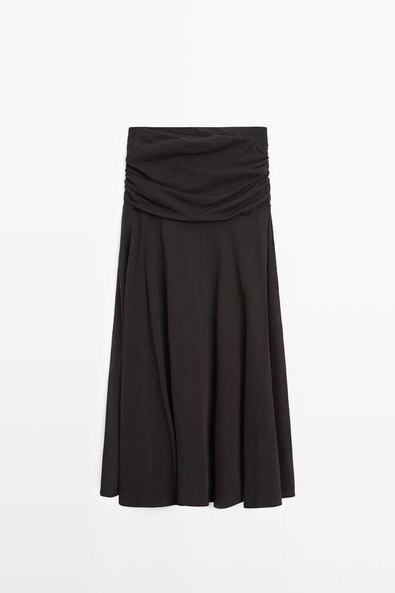 Gathered flared midi skirt from Zara - $130