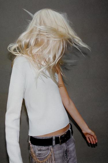 JERSEY ASIMÉTRICO BRILLO  - Plata de Zara