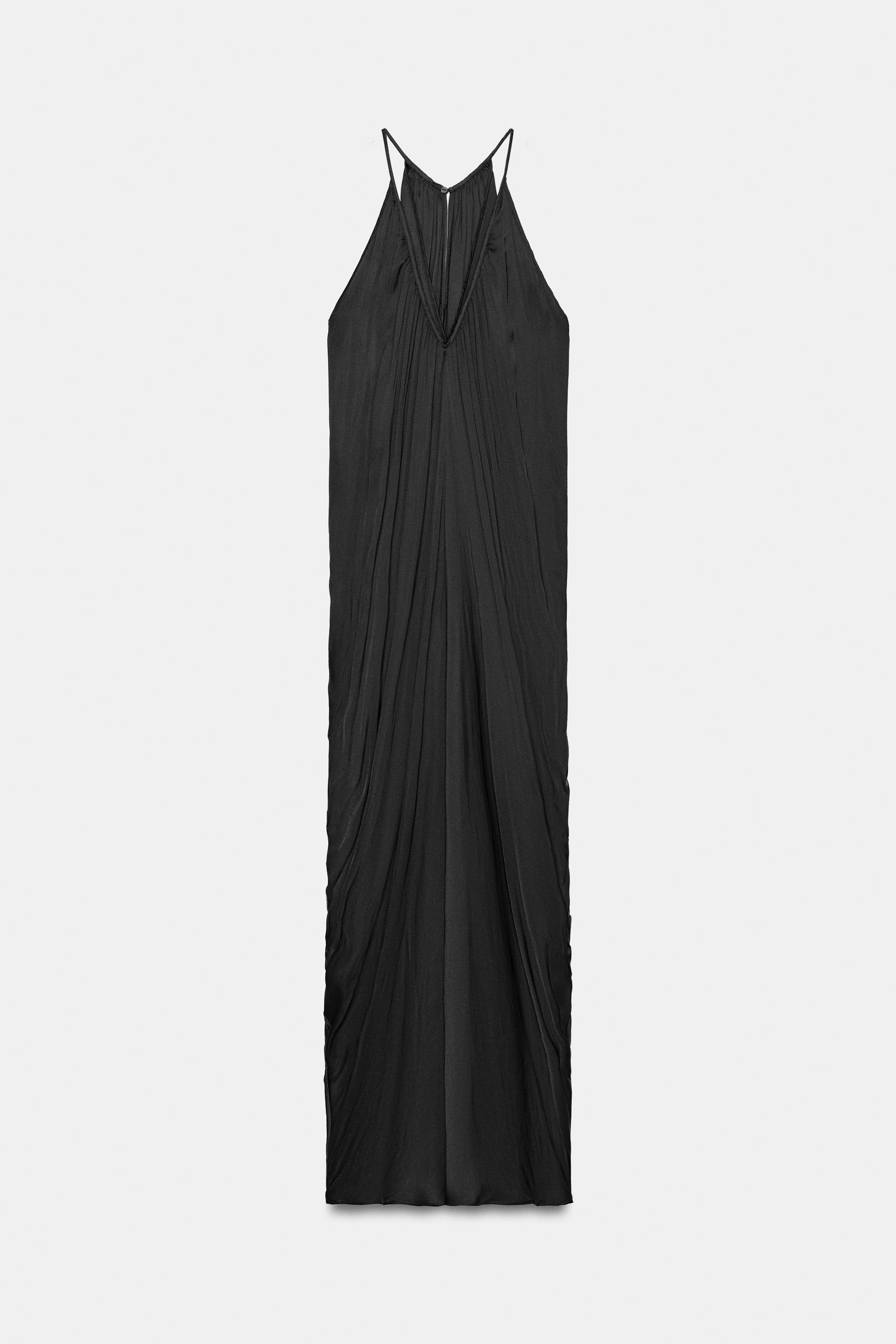 Женские платья Zara ZW COLLECTION SATIN DRAPED DRESS — фото 7