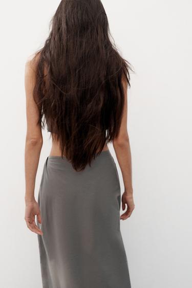 JUPE MI-LONGUE CAPE BIMATIÈRE - Gris moyen de Zara - Image 4