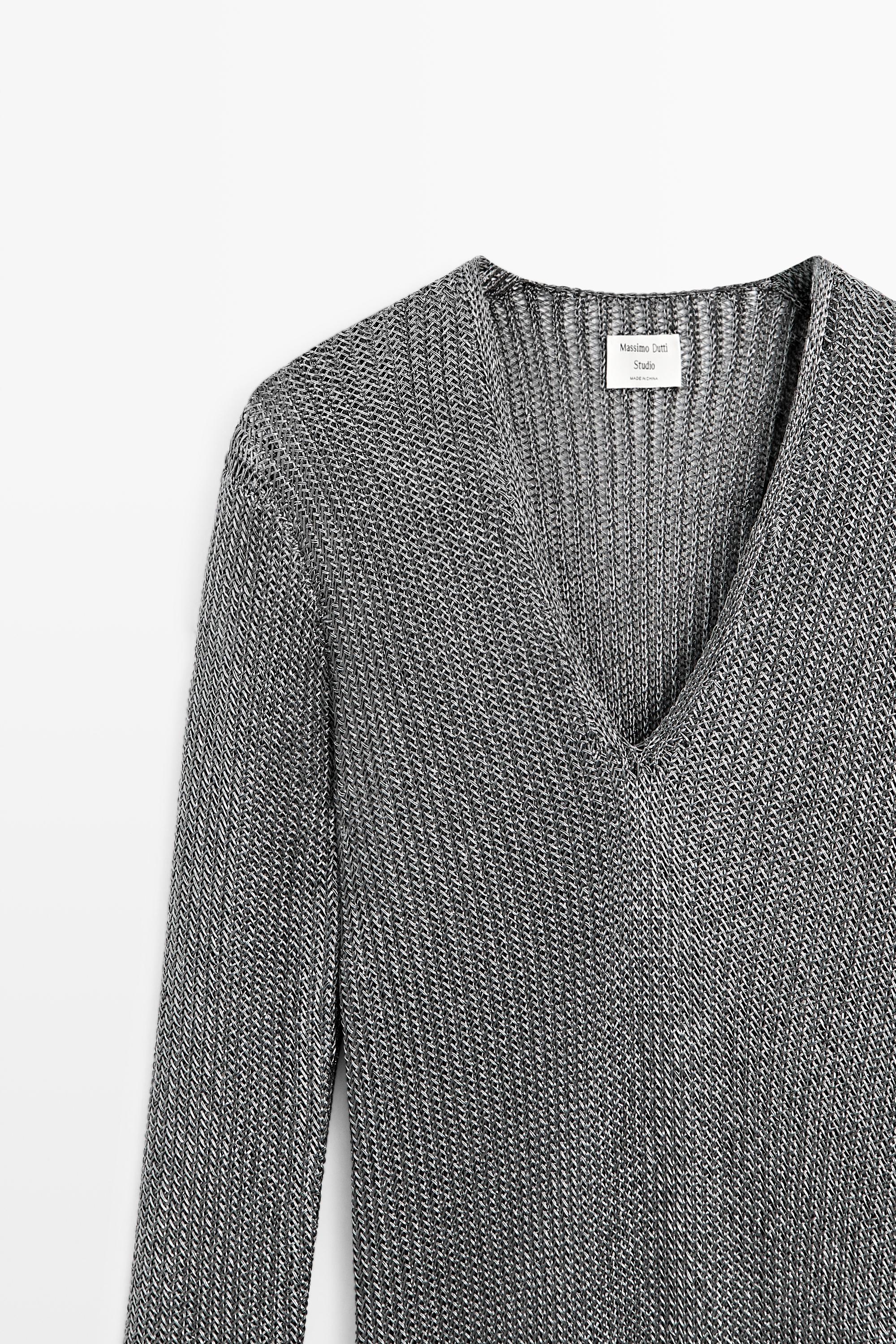 Robe longue en maille métallisée - STUDIO