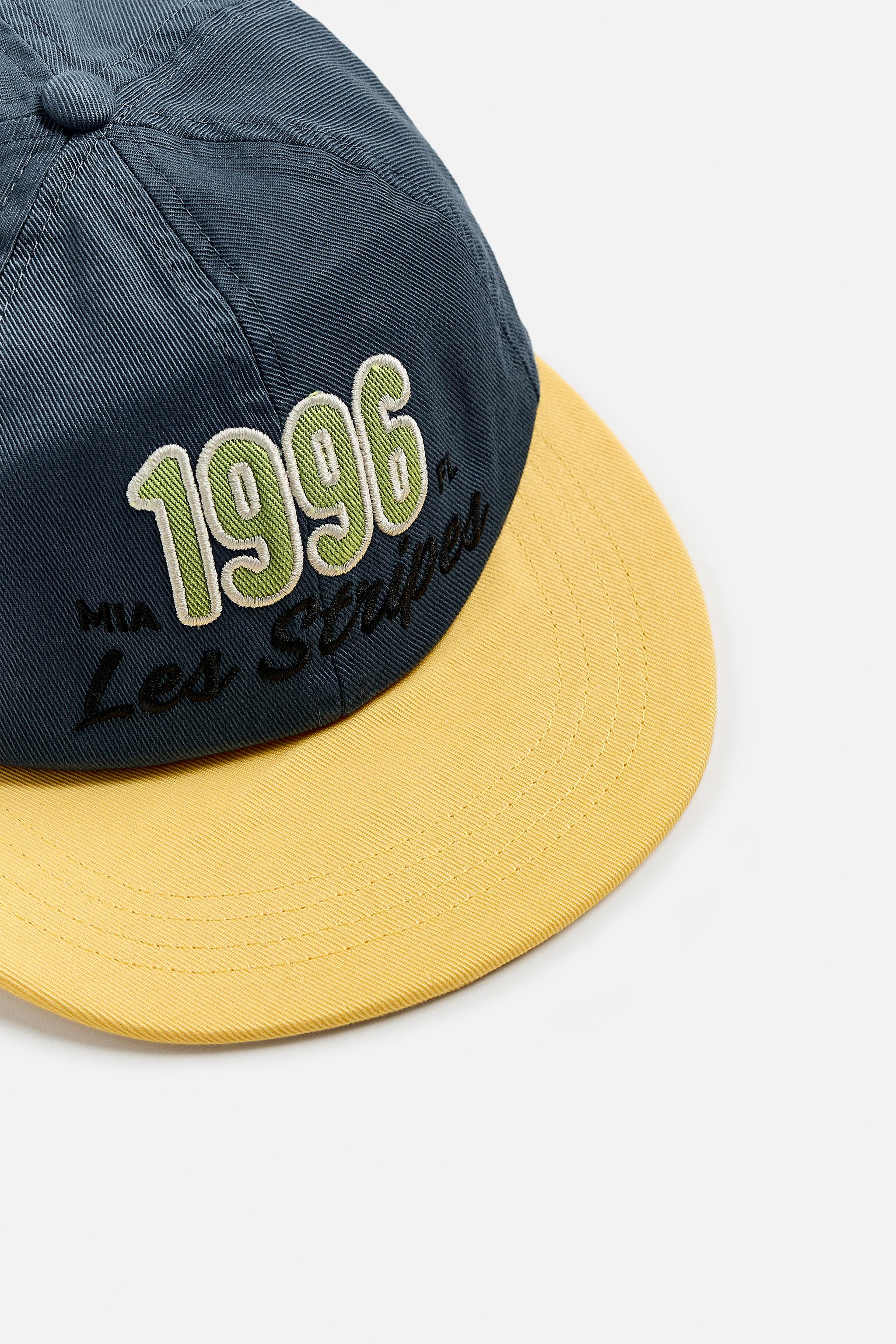 FLAT BILL EMBROIDERED CAP - Blue | ZARA United States