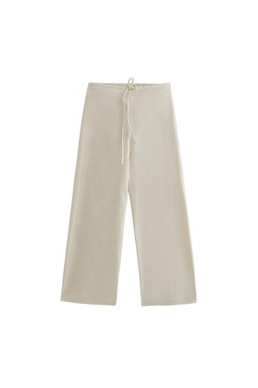 LONG FLANNEL TROUSERS - Ecru by Zara