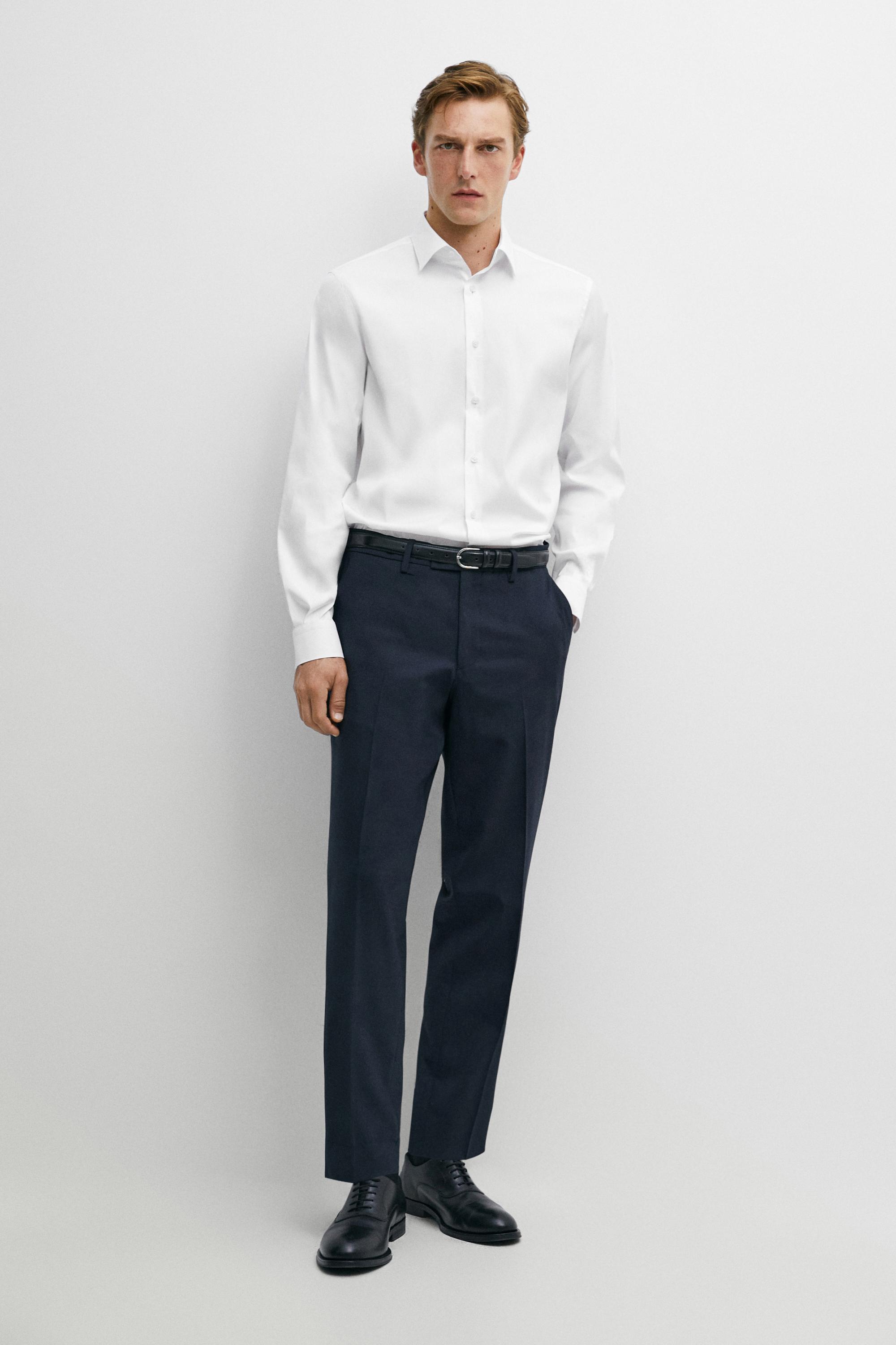 Slim fit stretch shirt — White