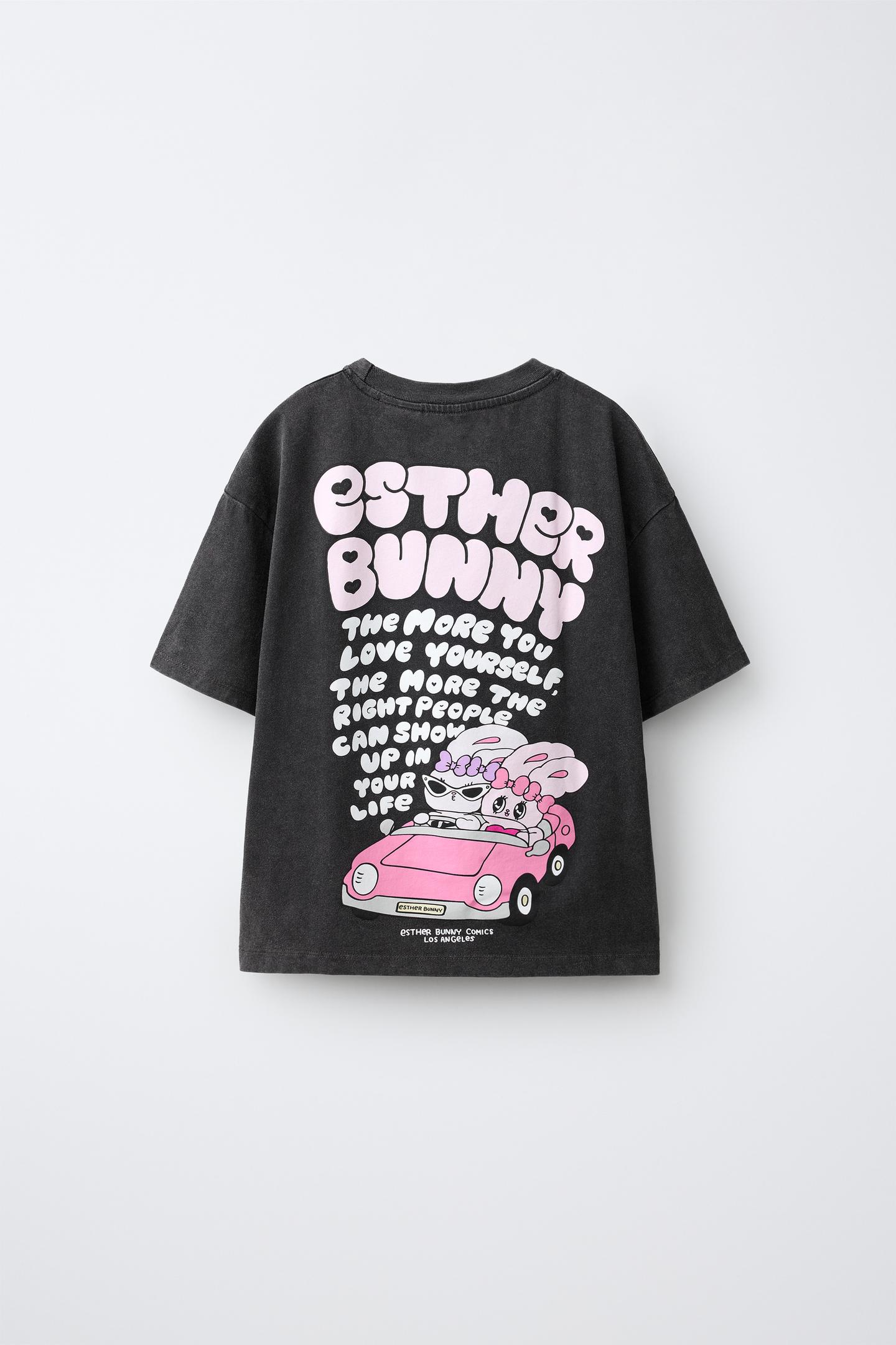 Детская футболка Zara Esther Bunny © T-SHIRT, цвет: Антрацитовый серый — фото 2