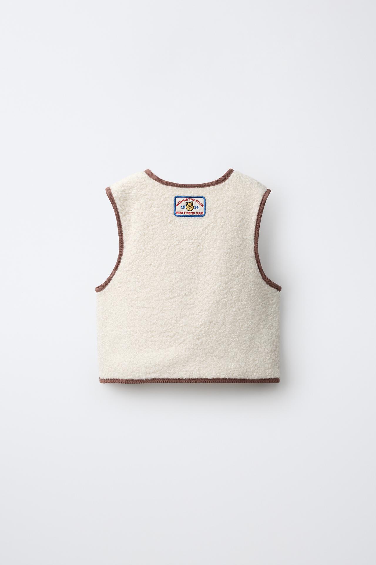 WINNIE THE POOH © DISNEY FAUX SHEARLING VEST — Ecru