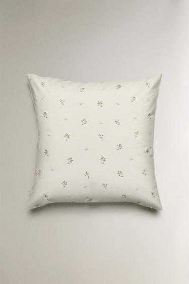 TAIE D'OREILLER IMPRIMÉ FEUILLES - Vert d'eau de Zara - Image 1