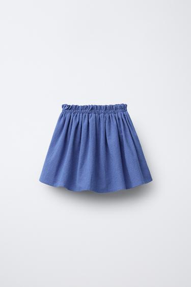 GINGHAM CHECK BERMUDA SKORT - Cornflower blue by Zara - Image 1