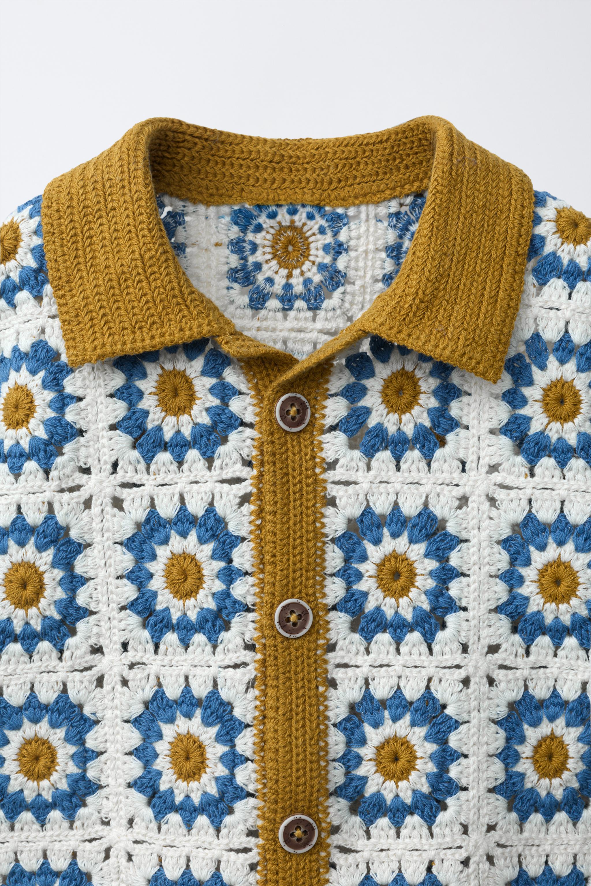 CROCHET SUN KNIT SHIRT