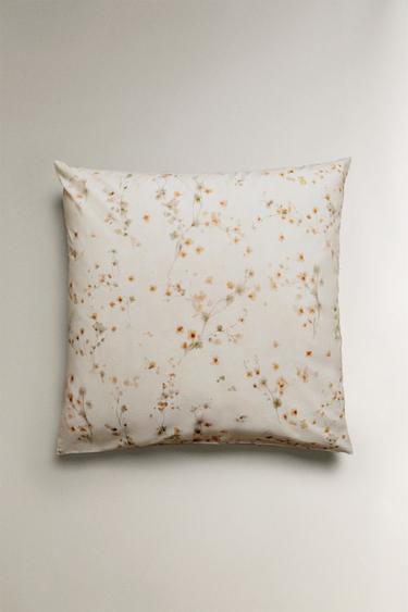 FLORAL PRINT PILLOWCASE - Oyster-white by Zara - Image 1