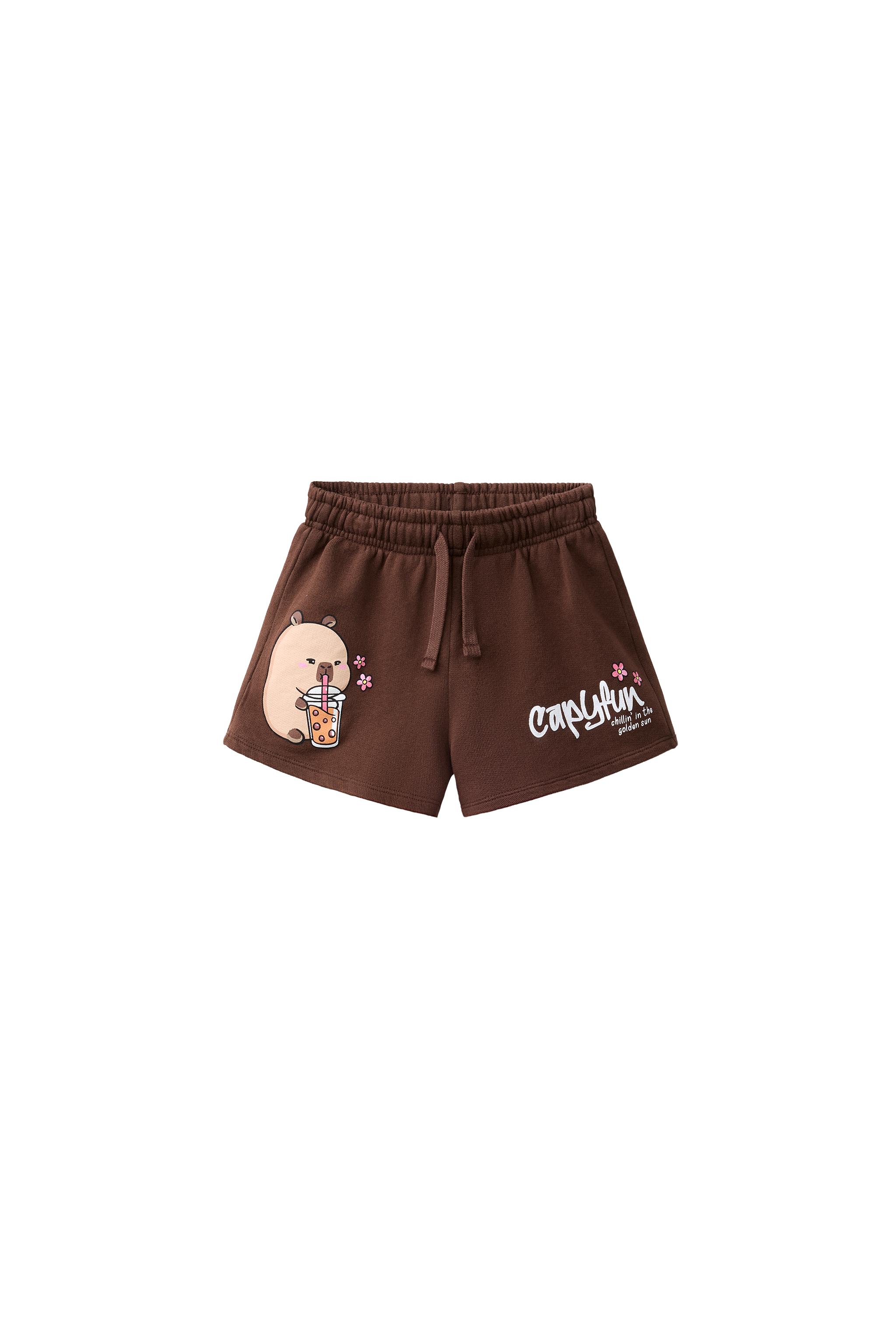 CAPYBARA CAPYFUN © PRINT SHORTS - Brown | ZARA United States
