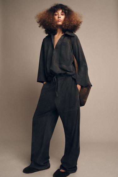 CAMISA BOLSILLO PIEL ANTE LIMITED EDITION - Gris antracita de Zara