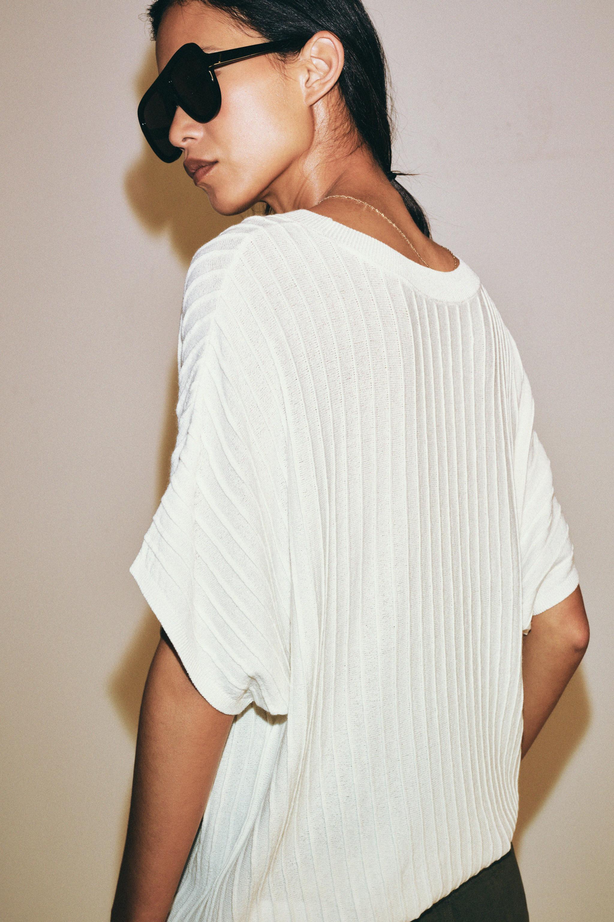 Женские свитеры Zara TEXTURED KNIT TOP — фото 3
