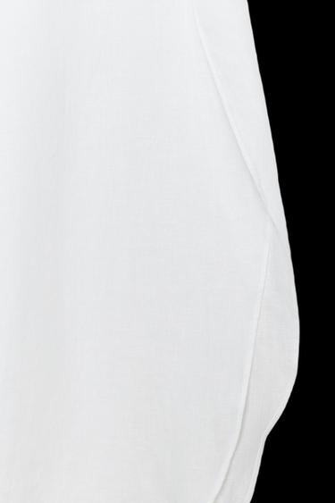 PANTALÓN LINO ABERTURAS ZW COLLECTION - Blanco de Zara