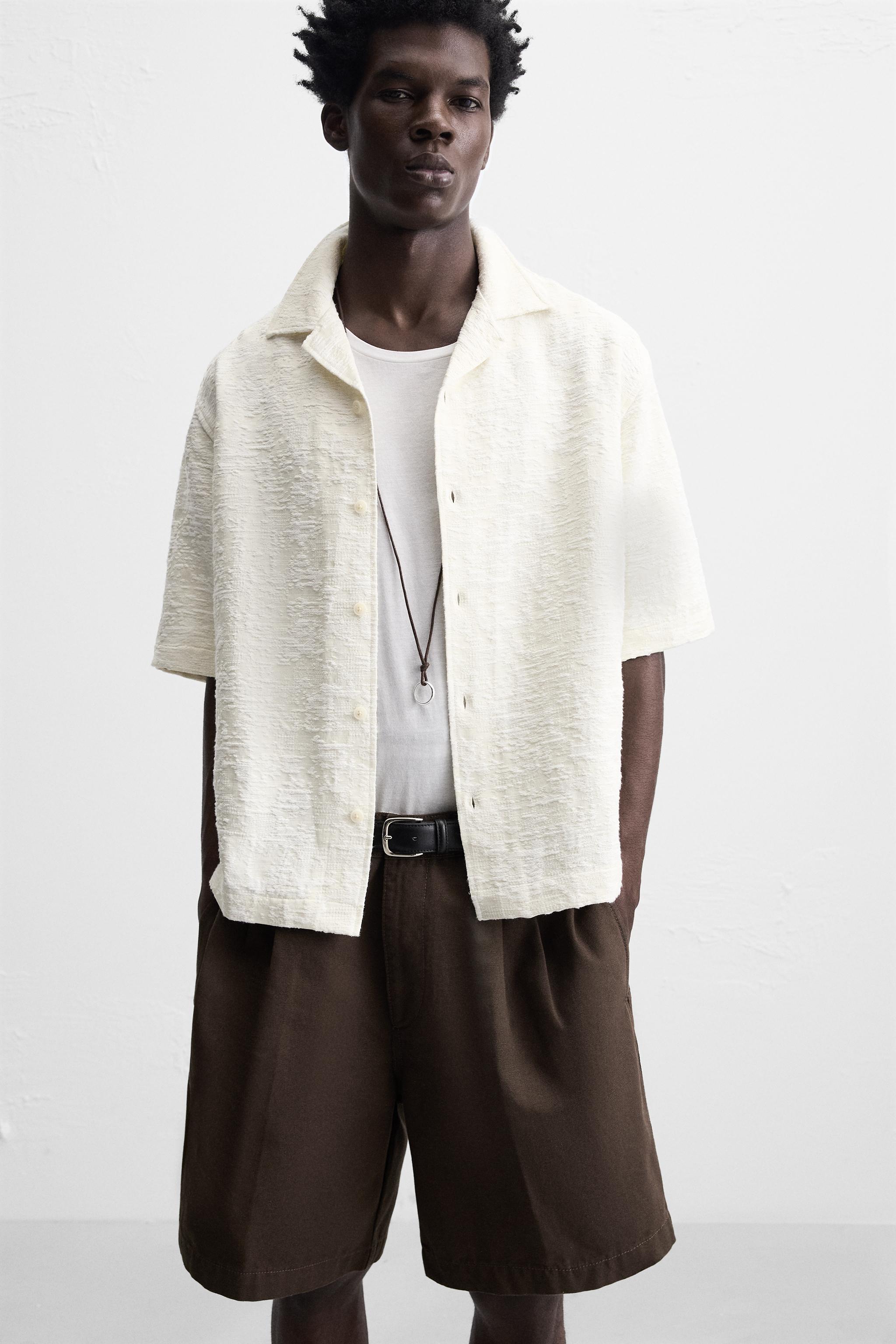 TEXTURED JACQUARD SHIRT - Brown | ZARA United States
