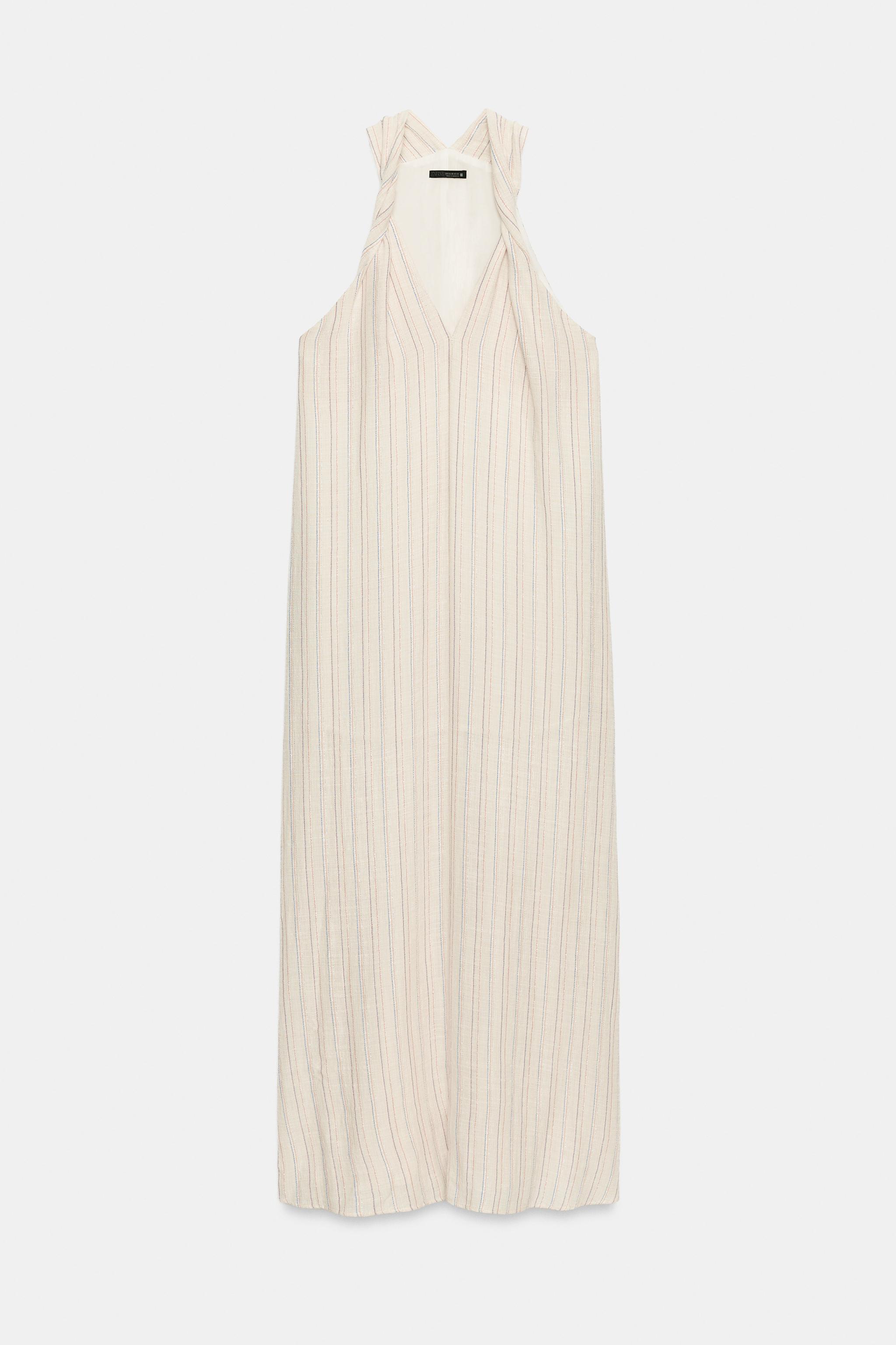 Женские платья Zara METALLIC THREAD STRIPED LONG DRESS — фото 10