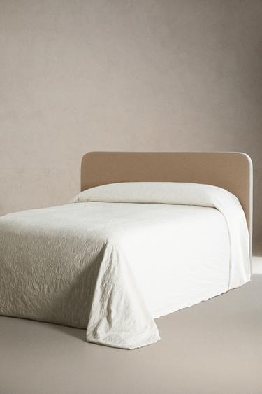 COUVRE-LIT JACQUARD FLEUR - Blanc de Zara - Image 1