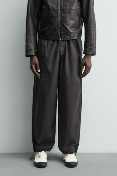 Zara RELAXED FIT COTTON PANTS AARON LEVINE X ZARA - Black
