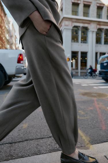 PUFF TROUSERS - Taupe grey by Zara - Image 3