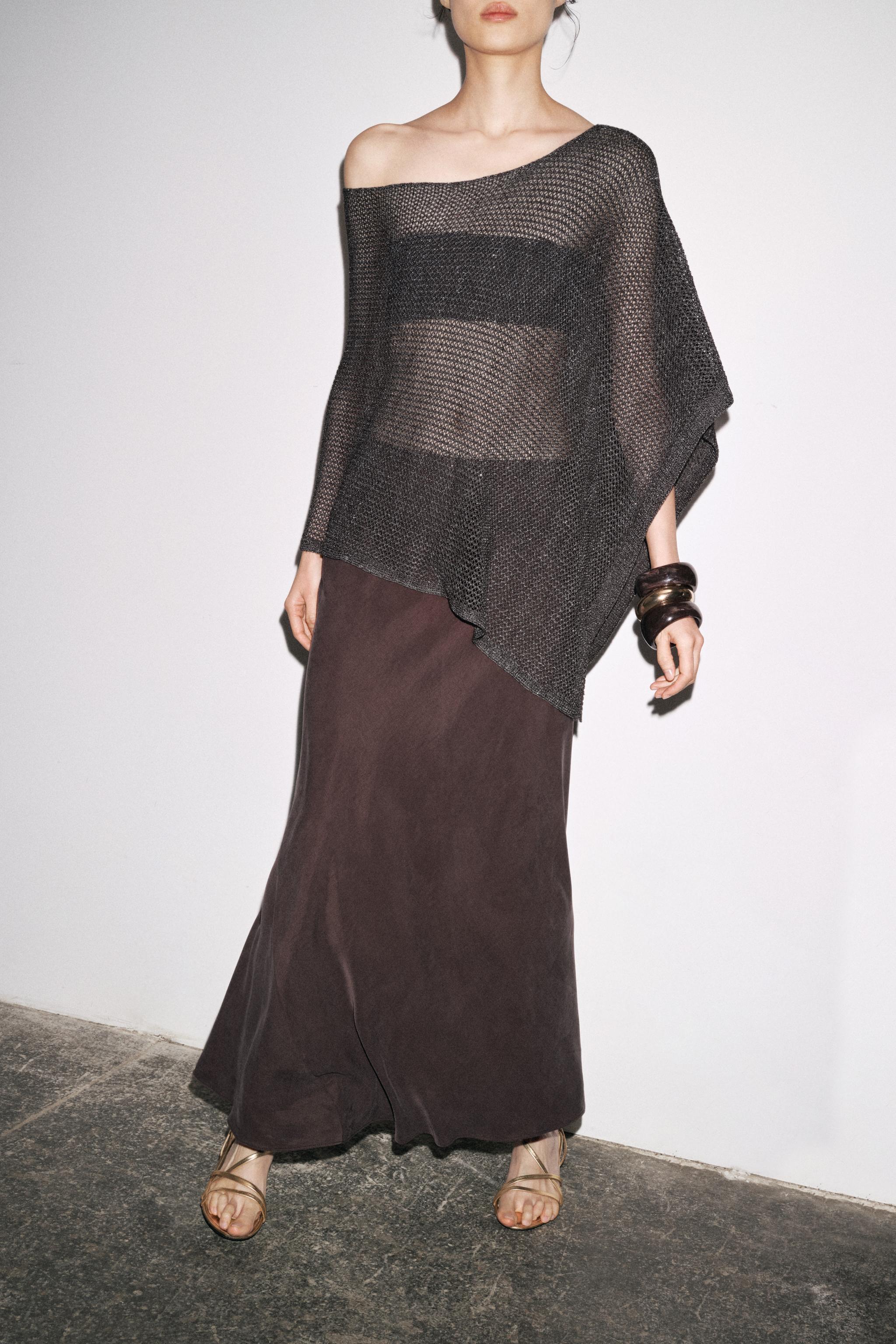 リアル ZW States United ZARA | Brown - SKIRT LONG COLLECTION 花