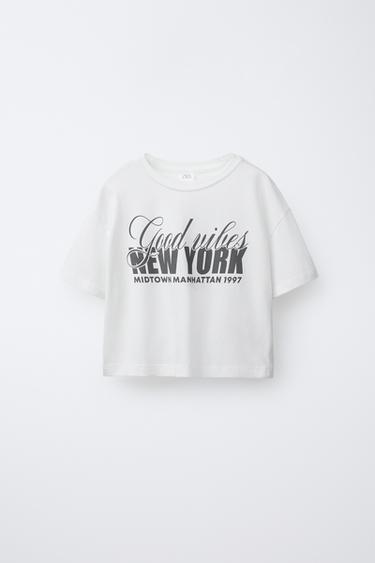 CAMISETA ESTAMPADO TEXTO - Blanco roto de Zara