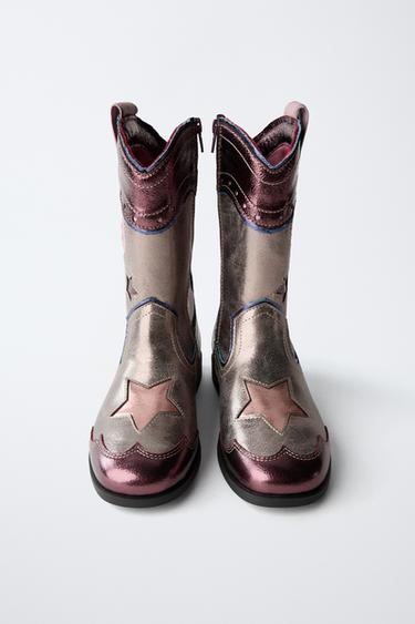 BOTTES COW-BOY MÉTALLISÉES - Gris anthracite de Zara - Image 3