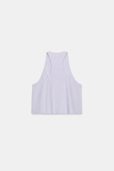 GILET BOUTONS ET LIN - Lilas de Zara - Image 4