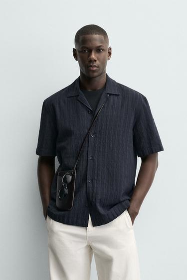 REGULAR FIT TEXTURED SHIRT - charcoal grey by Zara