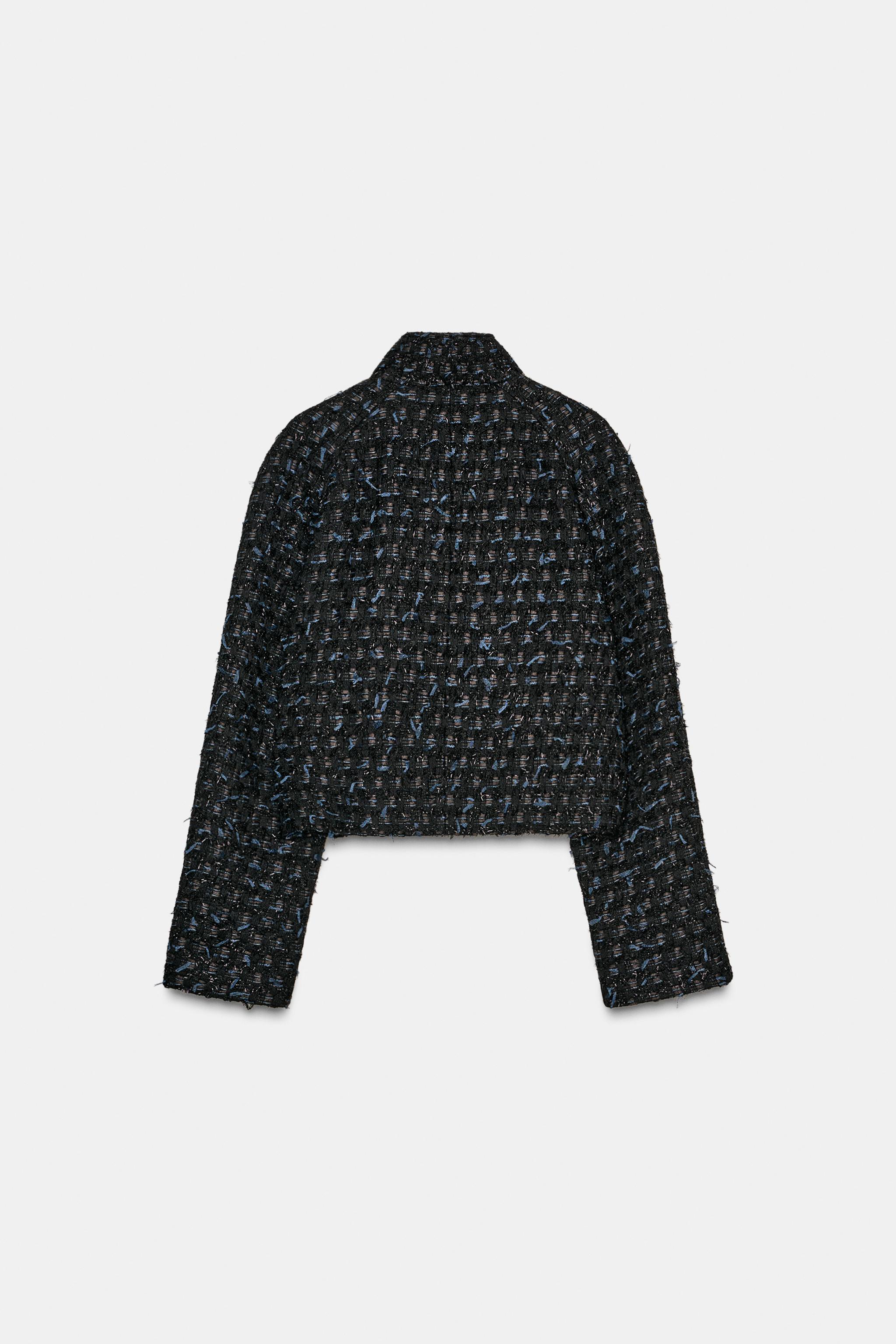 VESTE CROISÉE STRUCTURÉE AVEC FIL MÉTALLISÉ