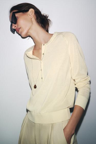 JERSEY PUNTO LISO - Mantequilla de Zara