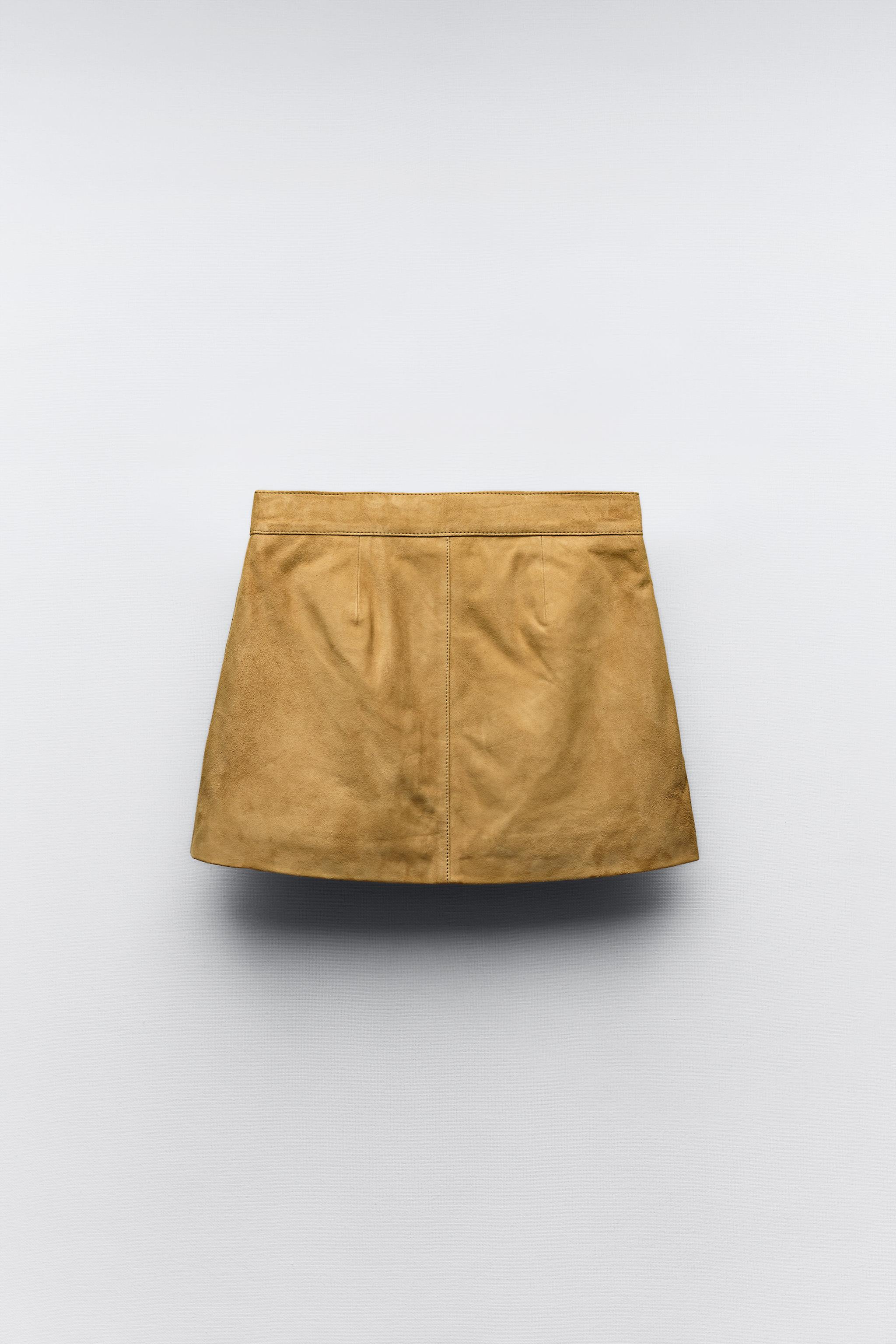 SUEDE LEATHER SKIRT Brandy ZARA Australia