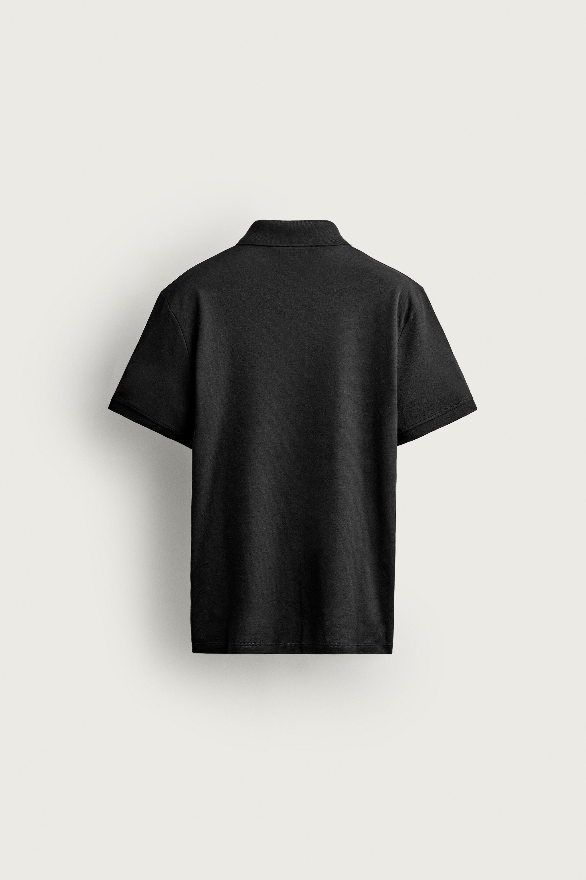 Мужские рубашки Zara COTTON REGULAR FIT POLO SHIRT — фото 8