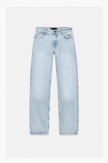 Zara Z1975 LOW RISE STRAIGHT JEANS - Light blue