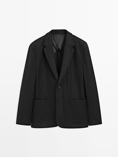 Zara Wool blend suit blazer - Anthracite Gray