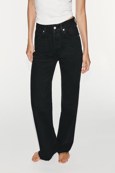TRF HIGH-WAIST WIDE-LEG JEANS - Black de Zara