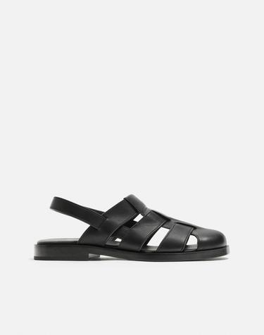LEREN WATERSANDALEN - Zwart van Zara