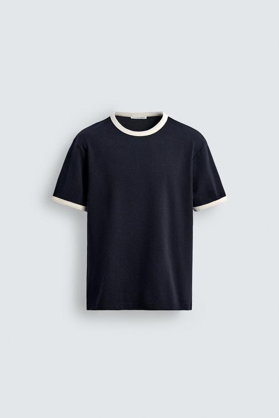T-Shirt Zara Homme Blanc Avec Motifs Colorés - Taille M - Coton - Neuf Avec étiquette