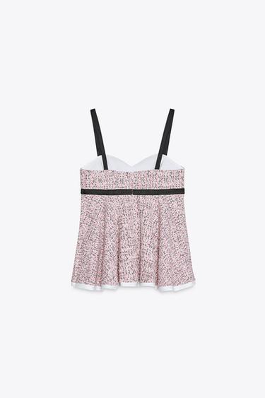 TOP STRUCTURÉ EN MATIÈRES VARIÉES - Rose de Zara - Image 5