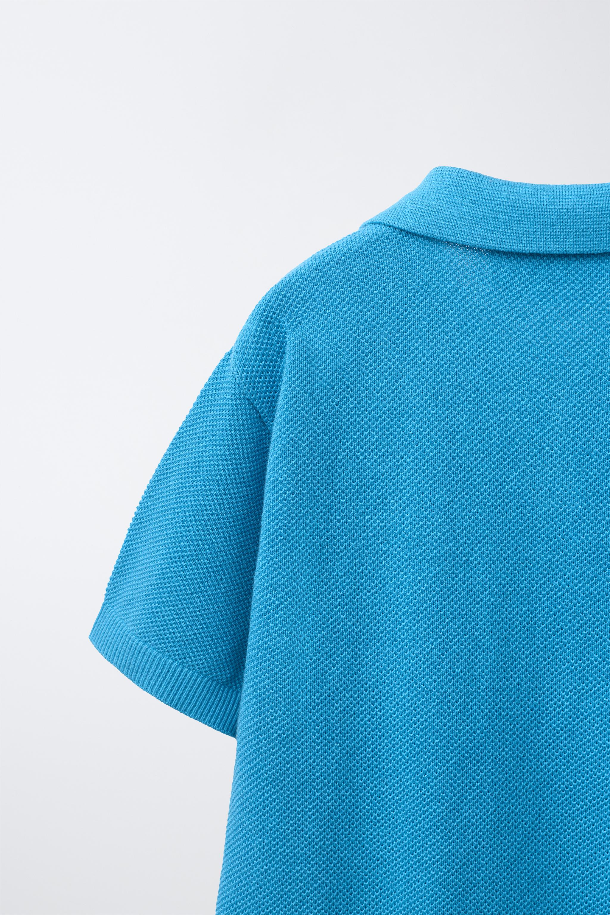 Детские рубашки Zara KNIT PIQUÉ POLO SHIRT — фото 4