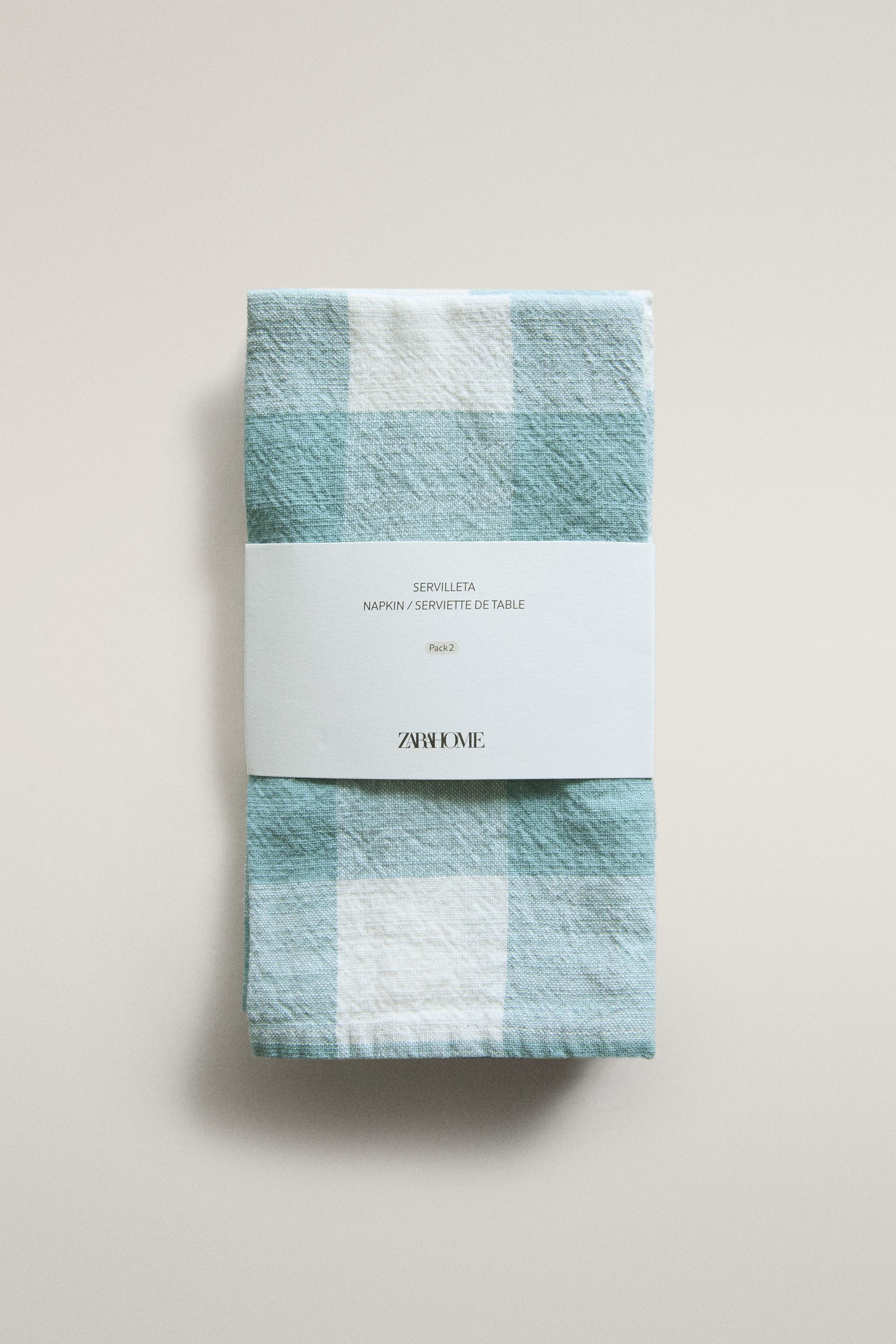 COTTON CHECK NAPKINS (PACK OF 2)