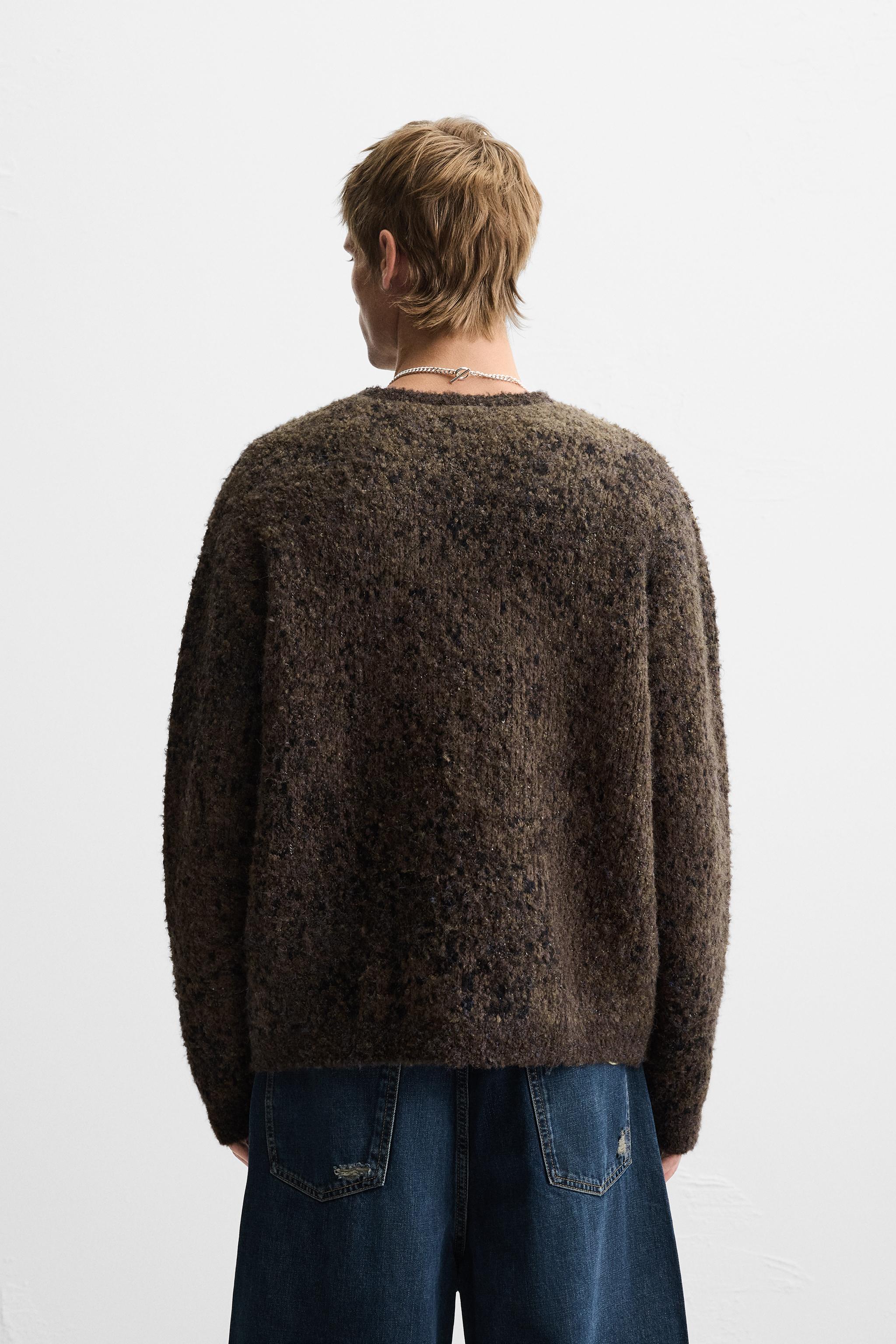 PIXELATED JACQUARD SWEATER - Brown | ZARA Canada