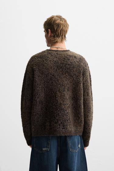 PIXELATED JACQUARD SWEATER - Brown by Zara - Image 2