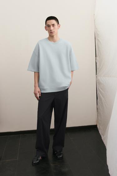 Zara 雙面針織科技運動衫 - 淡藍色