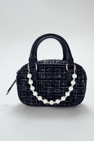 FAUX PEARL FABRIC MINI BAG - Black by Zara