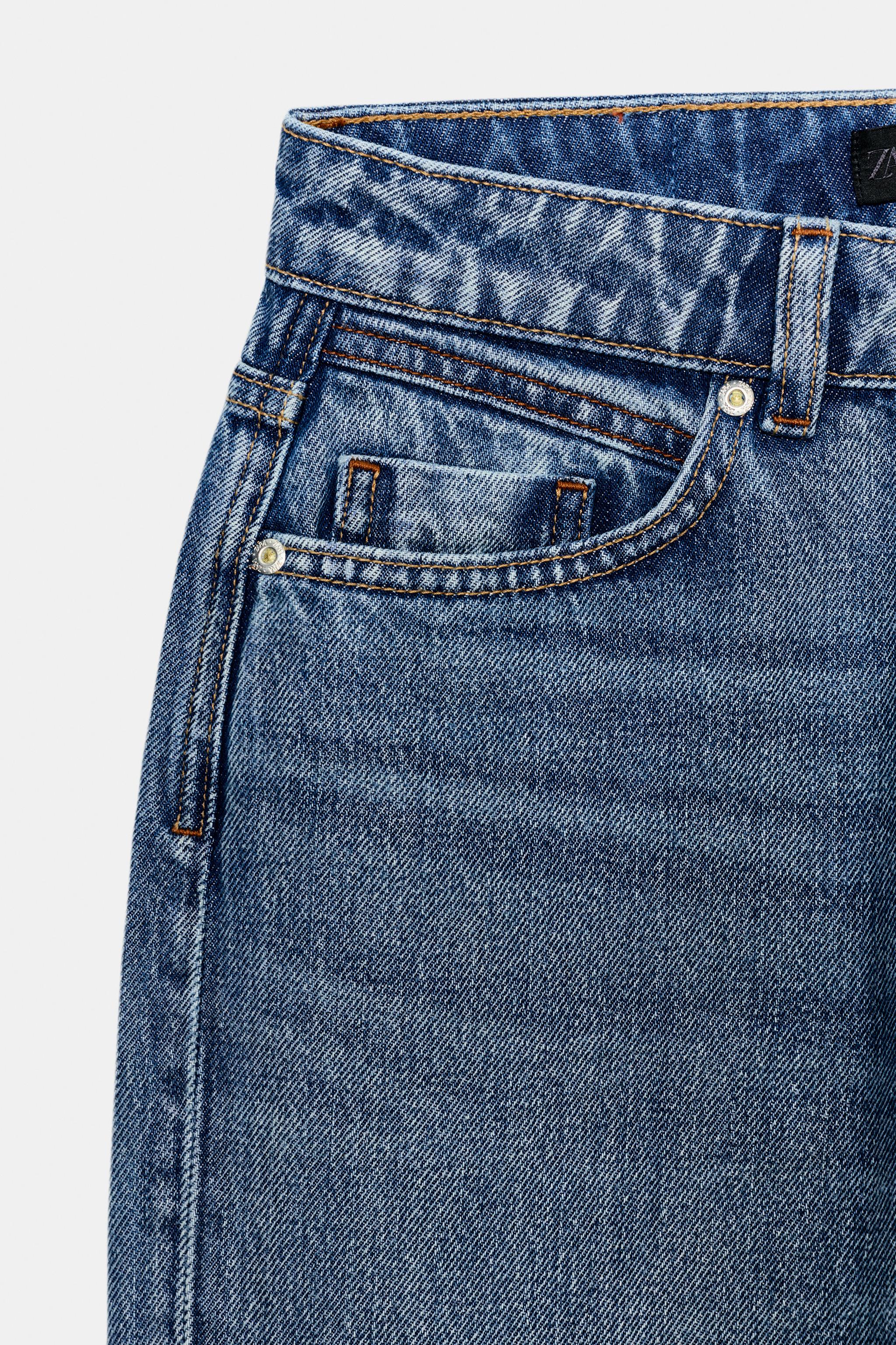 Z.03 STRAIGHT HIGH-WAIST LONG LENGTH JEANS - Mid-blue | ZARA