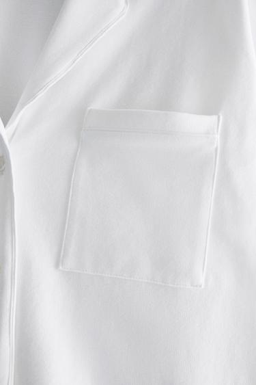NAPPED SHIRT WITH TRIM - White by Zara - Image 3