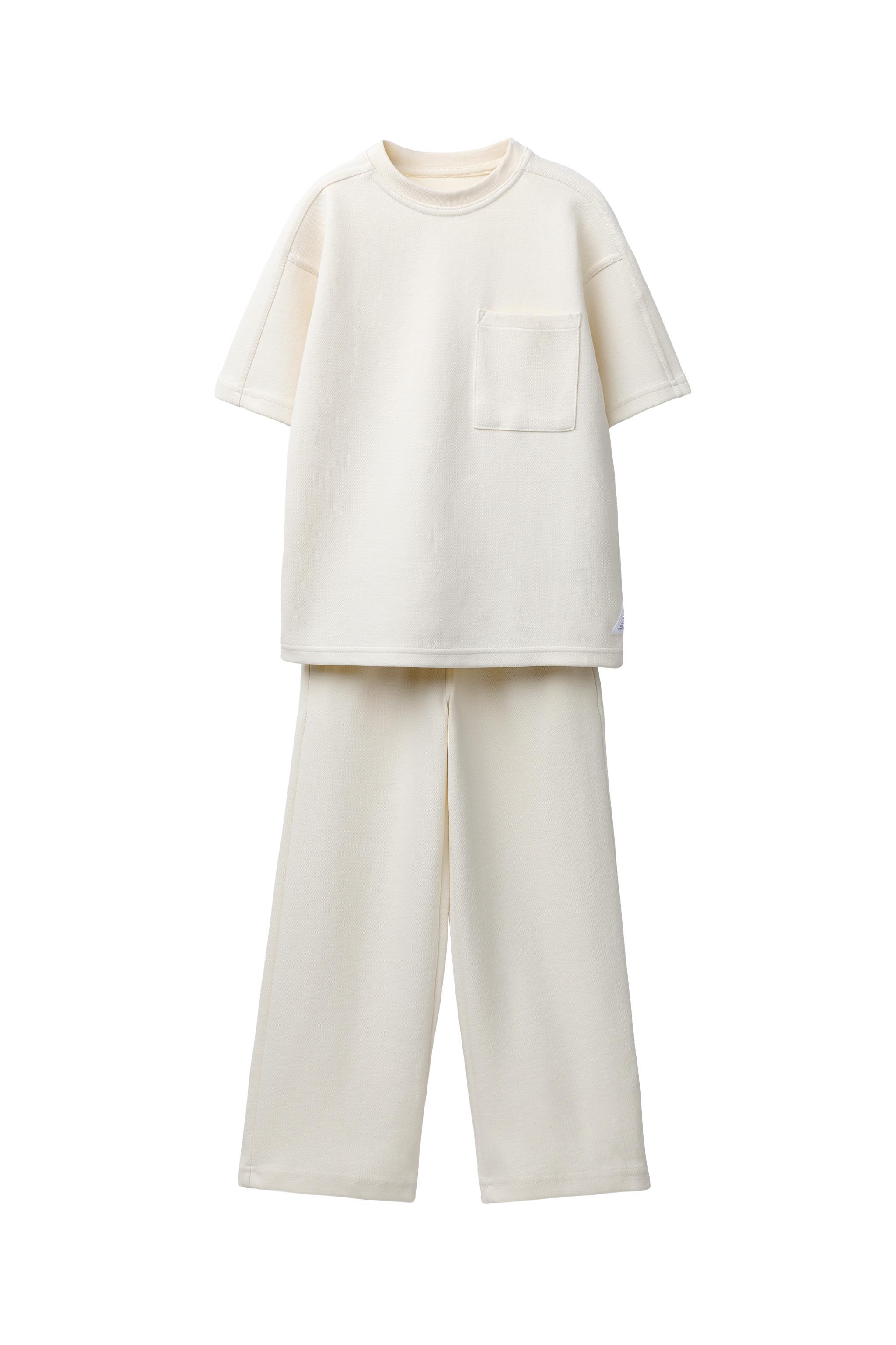 INTERLOCK PIQUE T-SHIRT AND PANTS SET - Ecru | ZARA United States