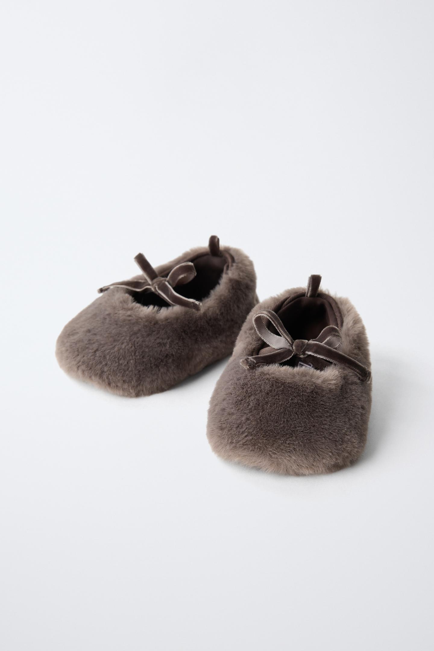 Детские балетки Zara Bow Hair Ballet, цвет: Серо-коричневый серый — фото 3